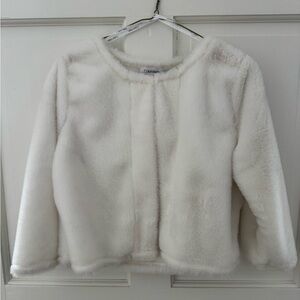 Calvin Klein women’s Ivory Faux Fur Coat